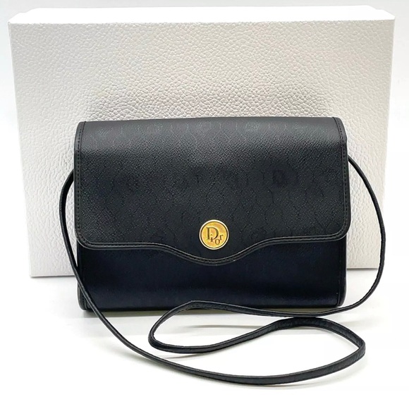 Authentic Christian Dior Black Leather Shoulder Bag - Picture 1 of 9